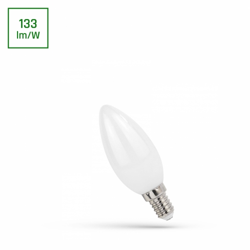 Obrázok pre LED žiarovka E14 6W/800lm , svieca C37 , Neurálna biela