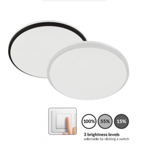 Obrázok pre Vodeodolný Led Ceiling kruhový biely 20W/1400lm 340mm , IP44 , Neutrálna biela s tromi módmi svietenia