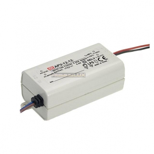 Obrázok pre Mean Well Prachuvzdorný napájací zdroj pre Led pásy - 12V/12W , IP20