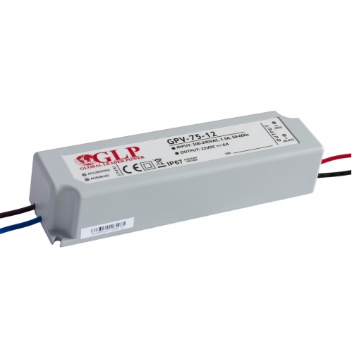 Obrázok pre Vodeodolný napájací zdroj pre Led pásy - 12V/75W , IP67