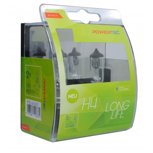 Obrázok pre Autožiarovky Long life H4 12V 55W  DUO 2ks v balení Powertec