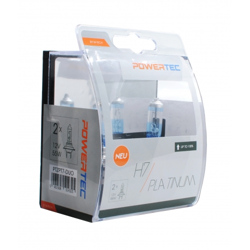 Obrázok pre Autožiarovky Platinum H7 12V 55W + 130% svietivosti DUO 2ks v balení  Powertec