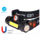Obrázok pre LED ČELOVÉ NABÍJACIE SVIETIDLO, 3W+3W COB, 150LM+120LM, LI-ION, USB