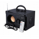 Obrázok pre Bluetooth Prenosný drevený čierny Reproduktor A17 - mobile multimedia wireless speaker s diaľkovým ovládaním a anténou Čierny