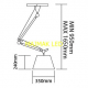Obrázok pre Lampa ORSOLA E27 fi:350mm l:360+600mm čierná