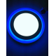 Obrázok pre Led Panel kruhový modro biely prisadený 12+6W/830+415lm 195mm Studená biela s modrou svietiacou obrubou