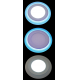 Obrázok pre Led Panel kruhový modro biely 6+3W/480+240lm 145mm Studená biela s modrou svietiacou obrubou